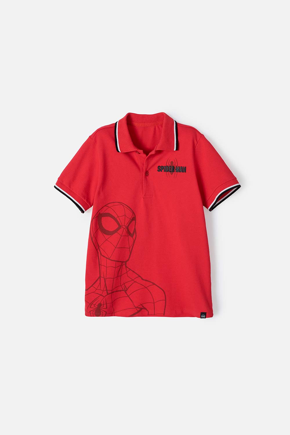 Camiseta tipo polo de Spiderman manga corta roja para niño 4-0