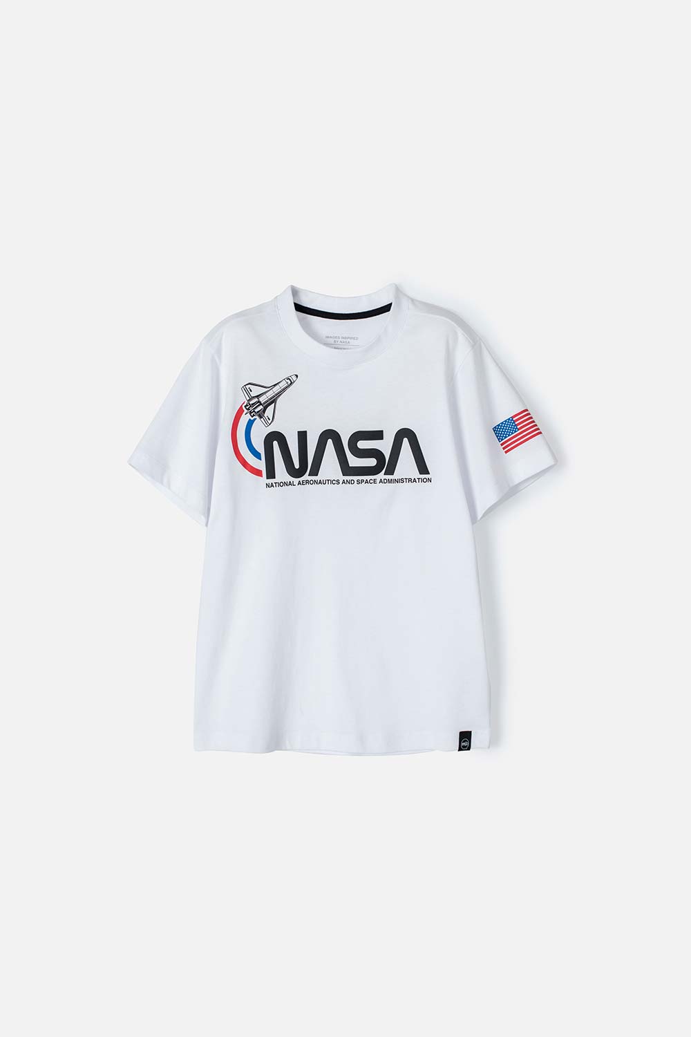 Camiseta Blanca Niña Nasa Logo ADN
