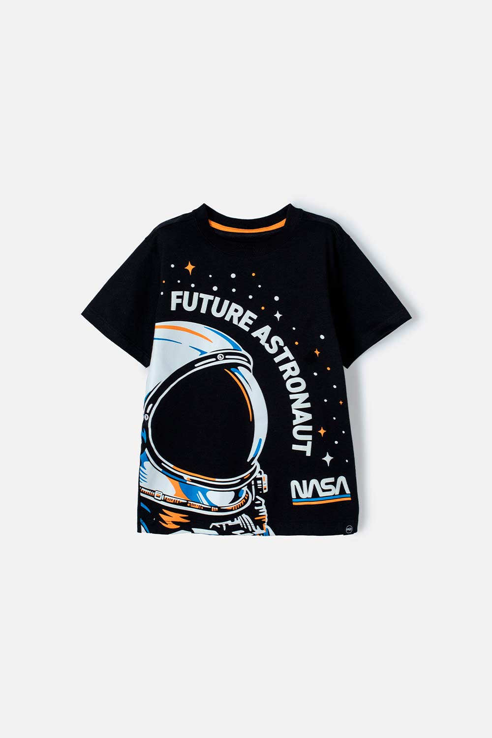 Camiseta de la Nasa negra manga corta para niño 4-0