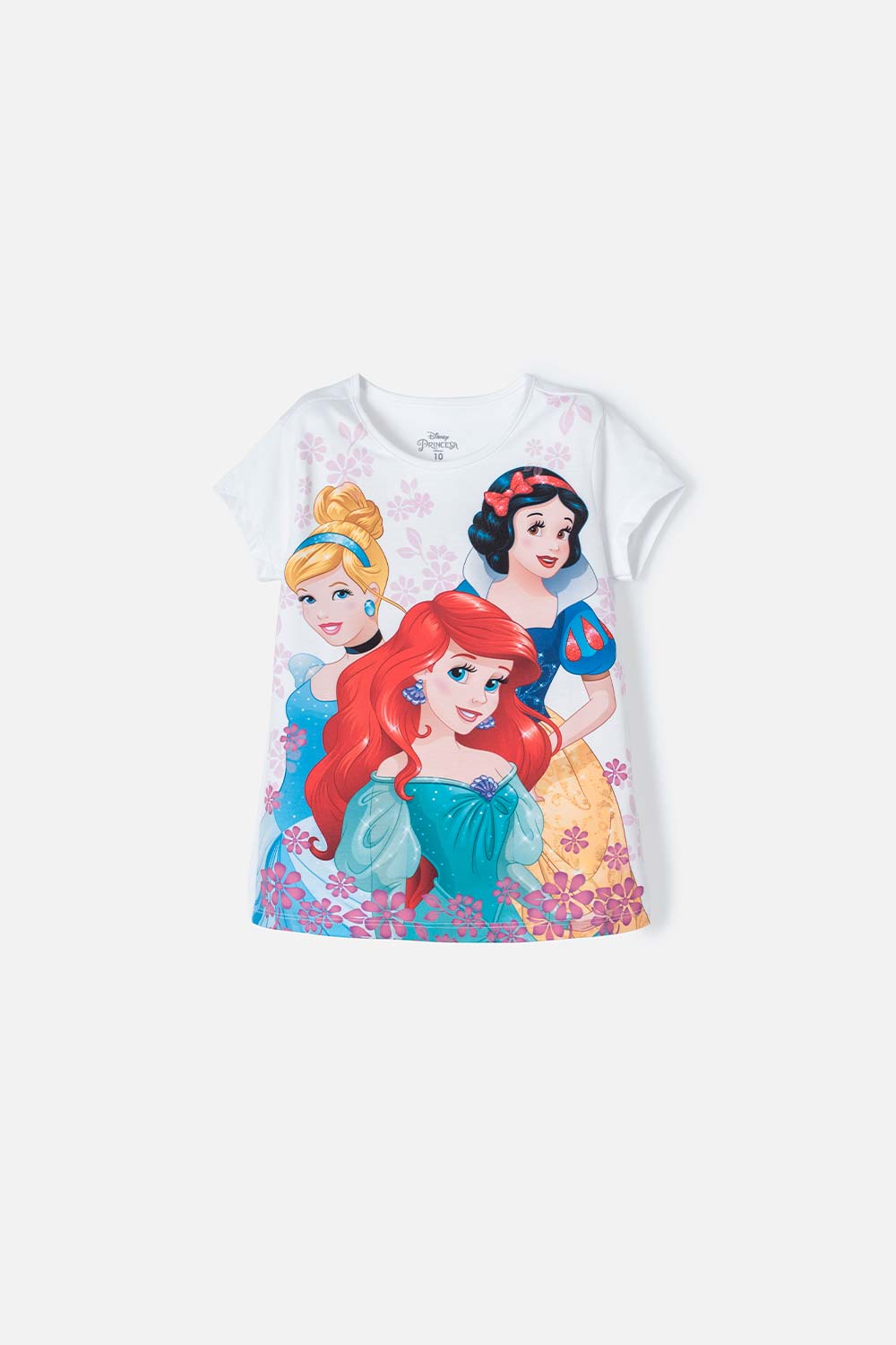 Camiseta de Princesas manga corta blanca para niña 4-0