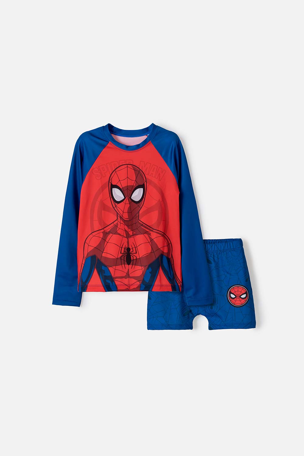 Conjunto de baño de Spider-man manga larga rojo/azul para niño 4-0