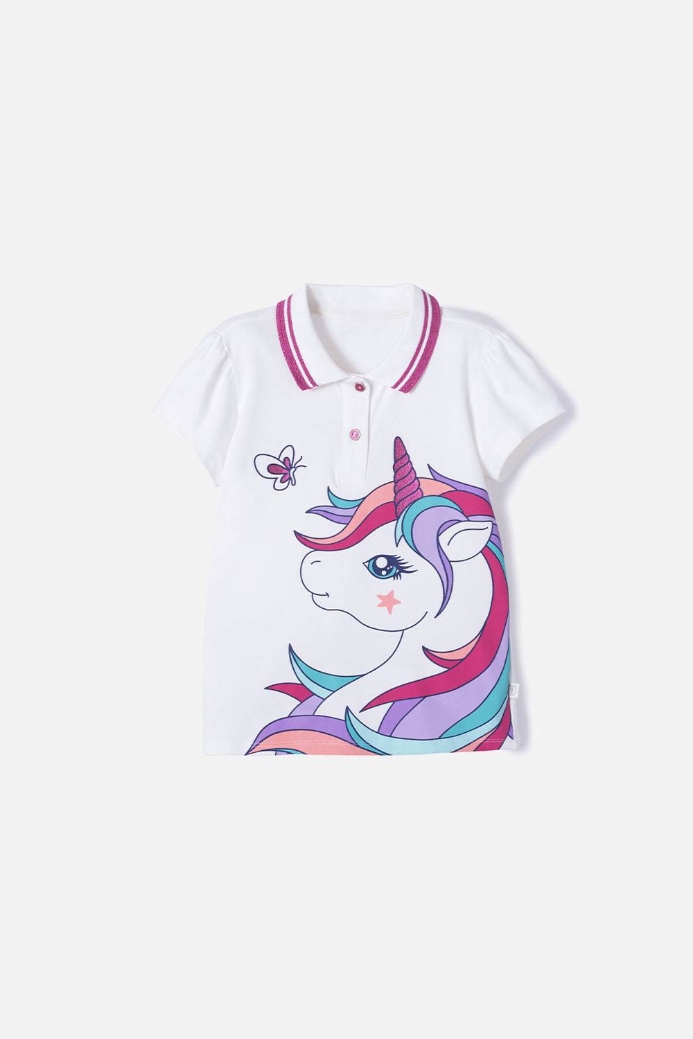 Polo Mic marfil con botones para niña 4-0