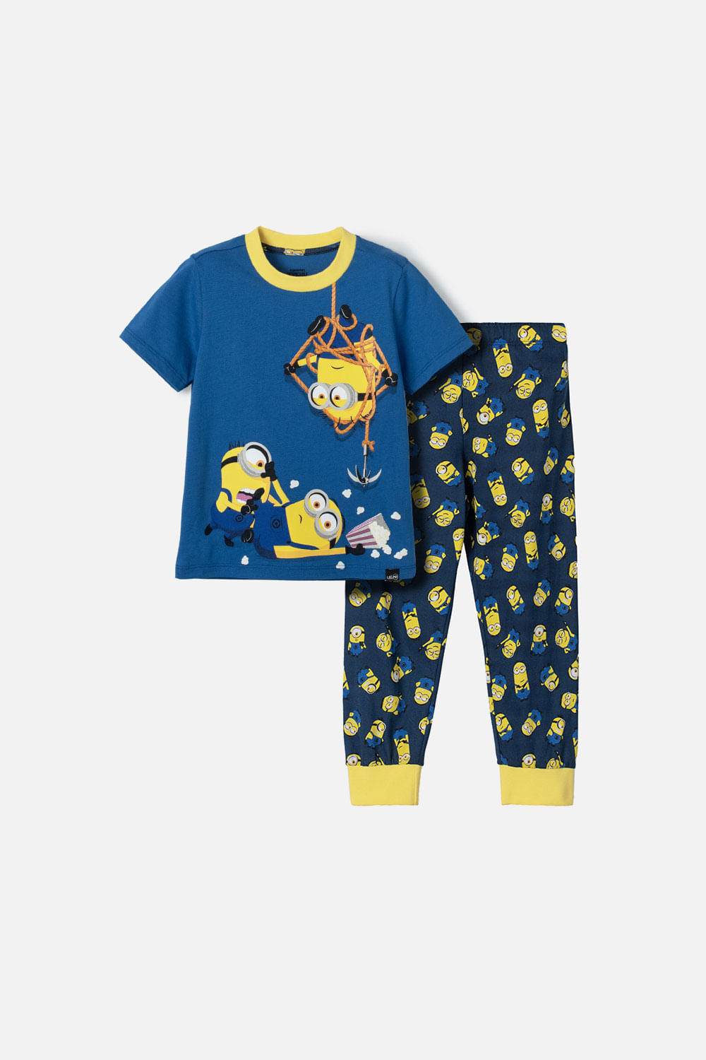 Pijama de Minions azul de camiseta manga corta para niño 2T a 5T 2T-0