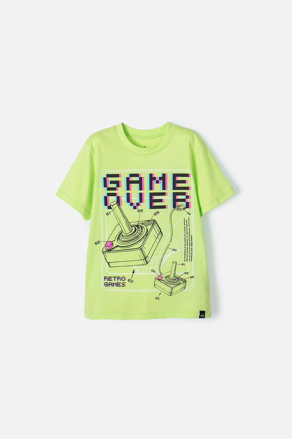 Camiseta Mic verde limón manga corta para niño 4-0
