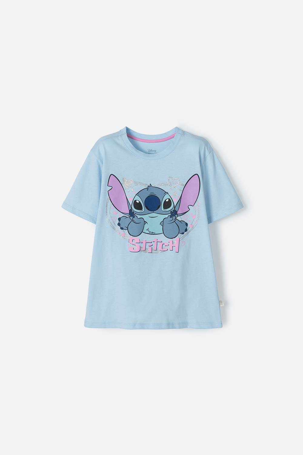 Camiseta de Stich azul con brillo para niña 4-0