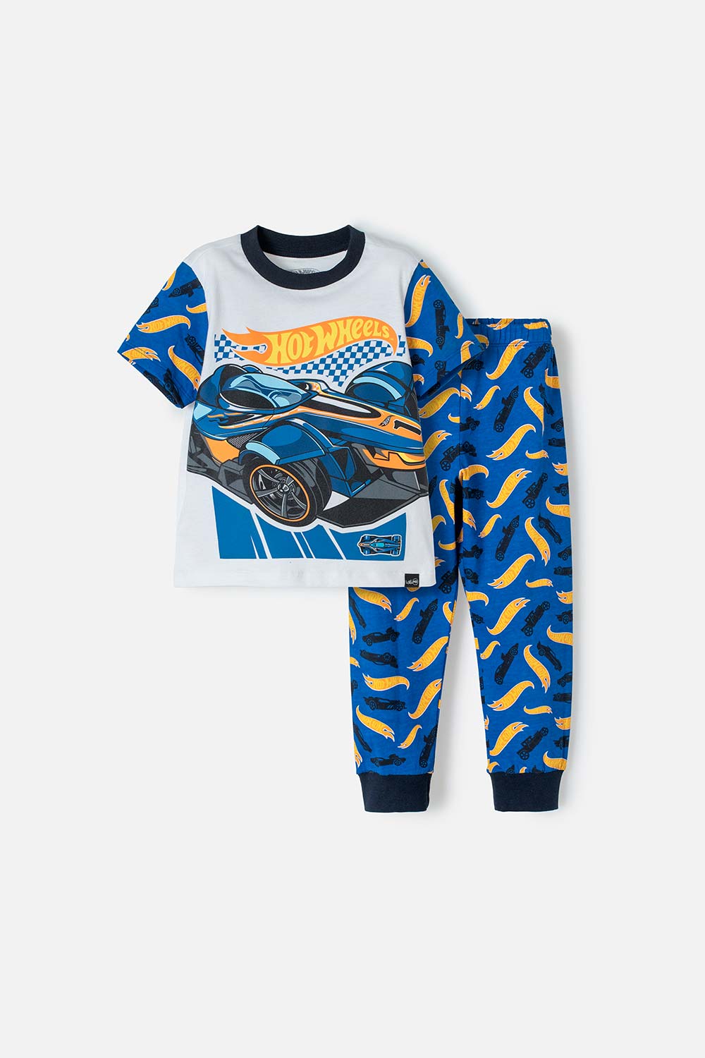 Pijama de Hotwheels manga corta multicolor para niño 2T a 5T 2T-0