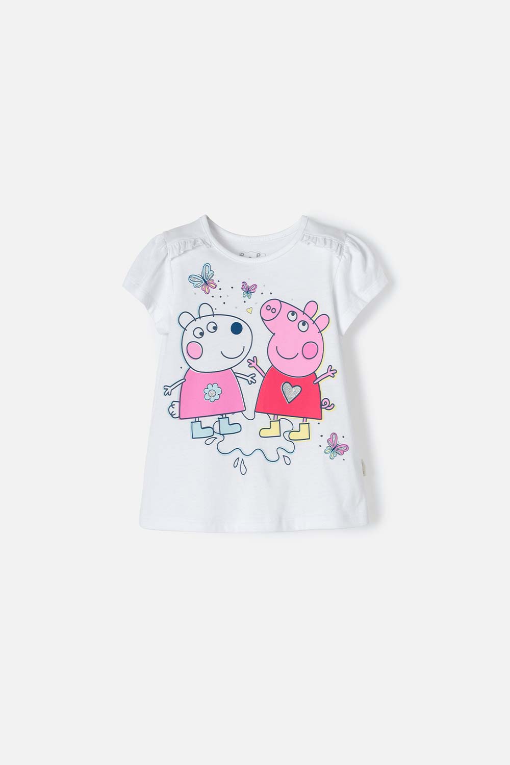 Camiseta de Peppa Pig manga corta blanco para niña 2T a 5T 4T-0