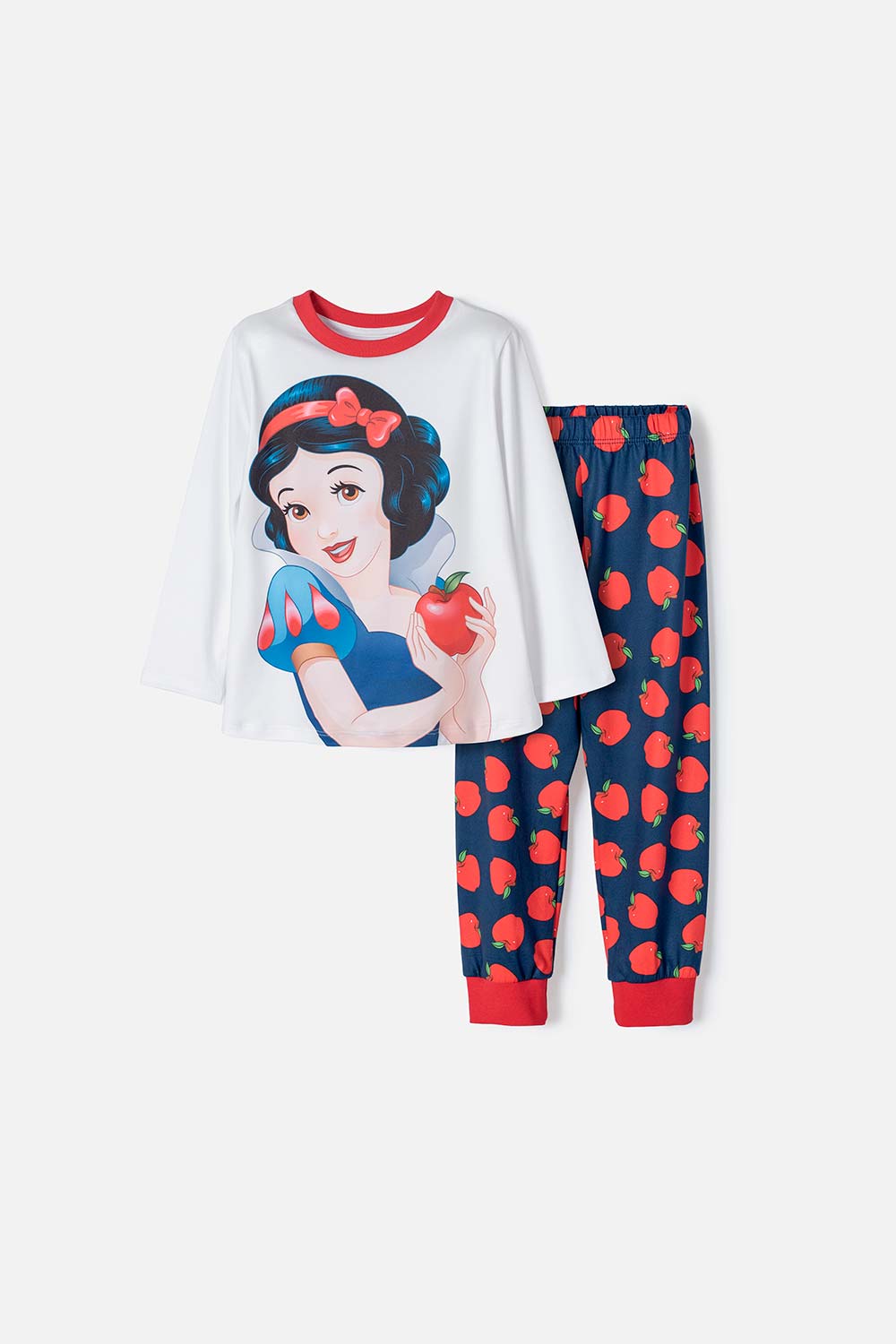 Pijama de Blancanieves blanca y azul de camiseta manga larga para niña 2T a 5T 2T-0