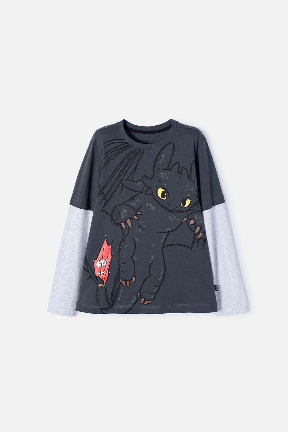 Camiseta Cómo entrenar a tu dragón gris manga larga para niño 4-0